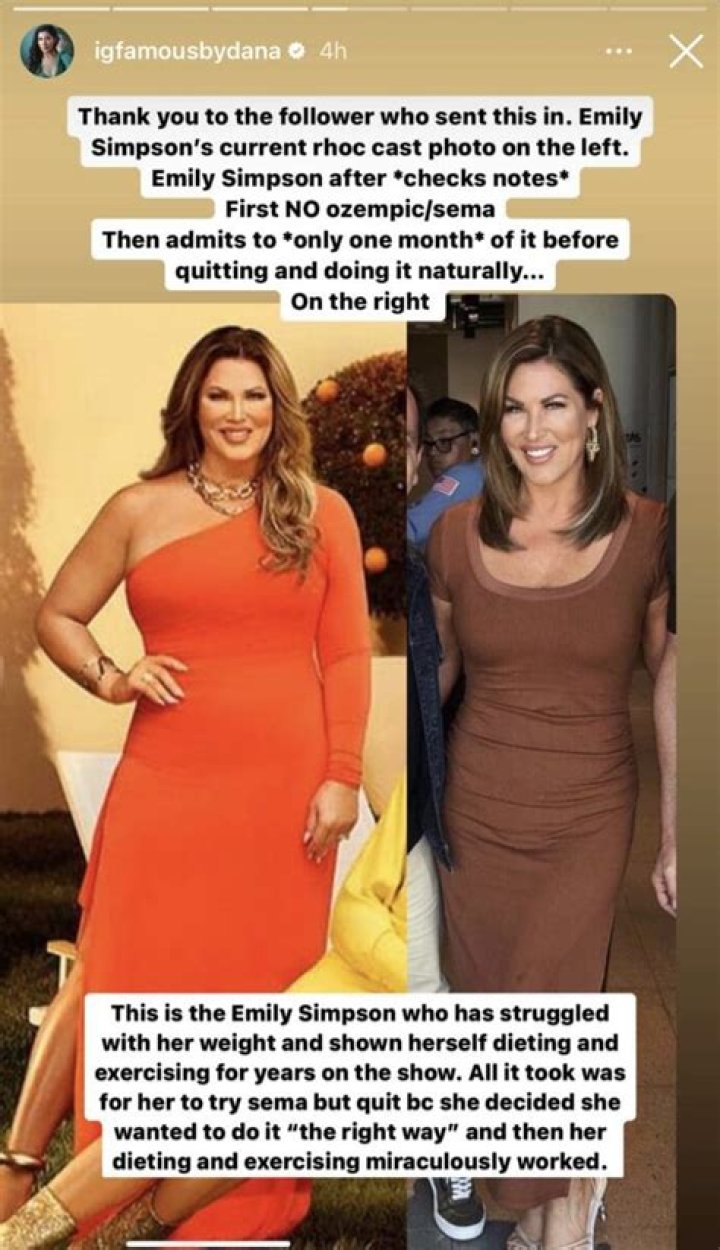 Emily Simpson weight loss update